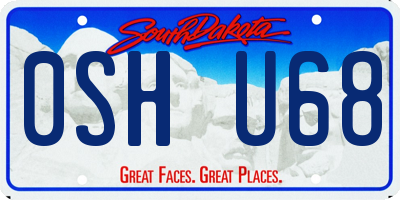 SD license plate 0SHU68