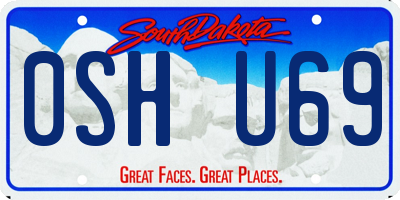 SD license plate 0SHU69