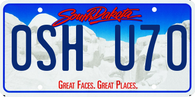 SD license plate 0SHU70