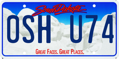 SD license plate 0SHU74