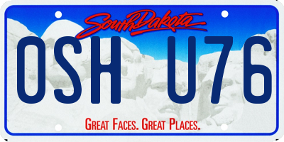 SD license plate 0SHU76