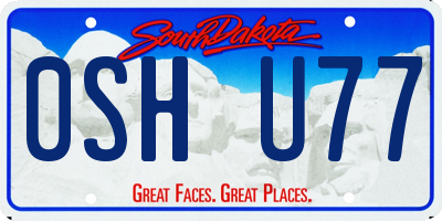 SD license plate 0SHU77