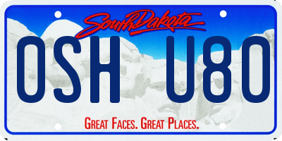 SD license plate 0SHU80