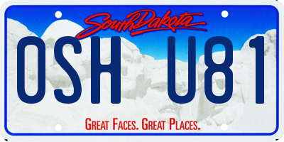 SD license plate 0SHU81
