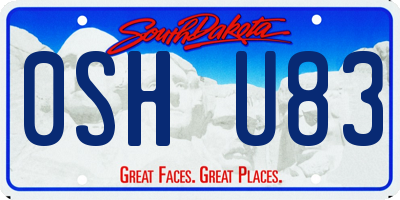 SD license plate 0SHU83