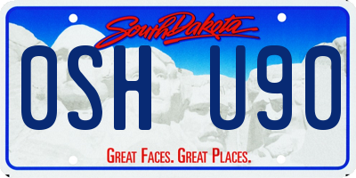 SD license plate 0SHU90