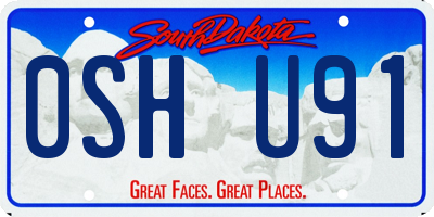 SD license plate 0SHU91