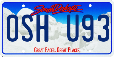 SD license plate 0SHU93