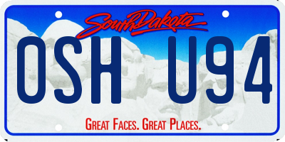 SD license plate 0SHU94