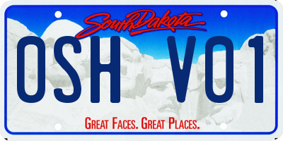 SD license plate 0SHV01