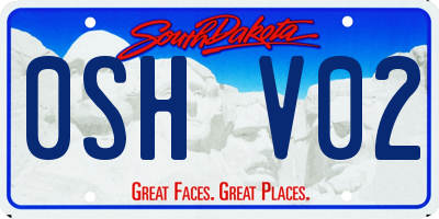 SD license plate 0SHV02