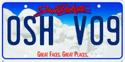 SD license plate 0SHV09