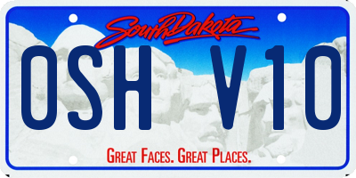 SD license plate 0SHV10