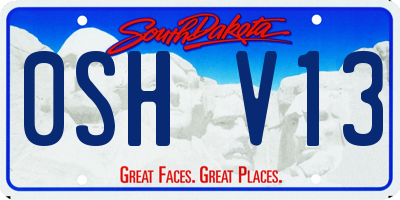 SD license plate 0SHV13