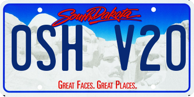 SD license plate 0SHV20