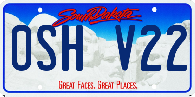 SD license plate 0SHV22