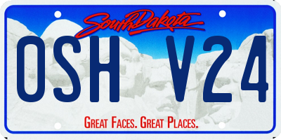 SD license plate 0SHV24