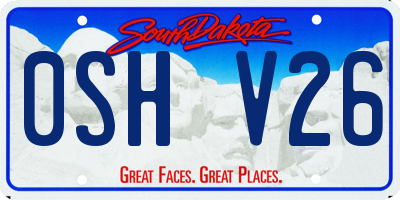 SD license plate 0SHV26