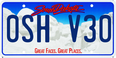 SD license plate 0SHV30
