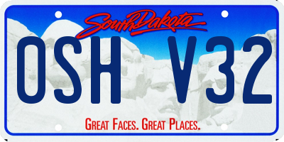 SD license plate 0SHV32