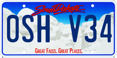 SD license plate 0SHV34