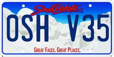 SD license plate 0SHV35