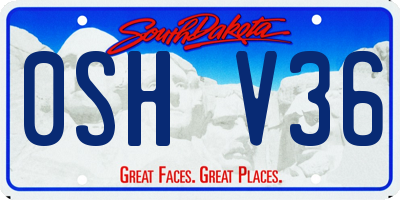 SD license plate 0SHV36