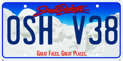 SD license plate 0SHV38