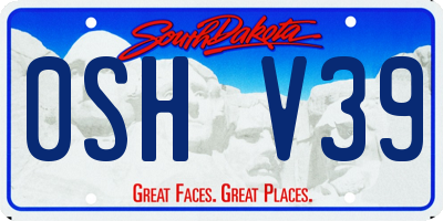SD license plate 0SHV39
