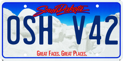 SD license plate 0SHV42