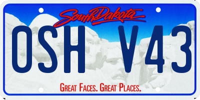 SD license plate 0SHV43