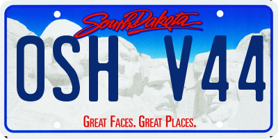 SD license plate 0SHV44
