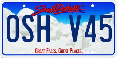 SD license plate 0SHV45