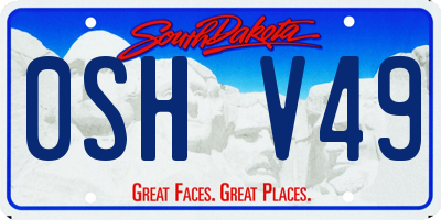 SD license plate 0SHV49