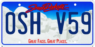 SD license plate 0SHV59