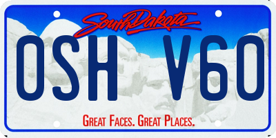 SD license plate 0SHV60