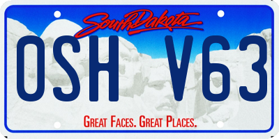 SD license plate 0SHV63