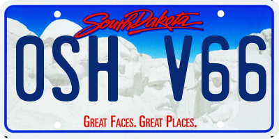 SD license plate 0SHV66
