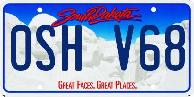SD license plate 0SHV68