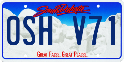 SD license plate 0SHV71