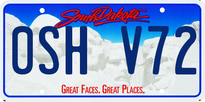 SD license plate 0SHV72