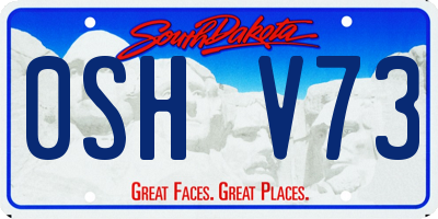 SD license plate 0SHV73