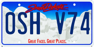 SD license plate 0SHV74