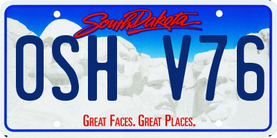 SD license plate 0SHV76