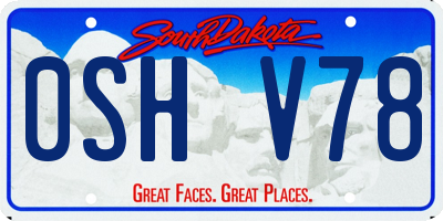SD license plate 0SHV78