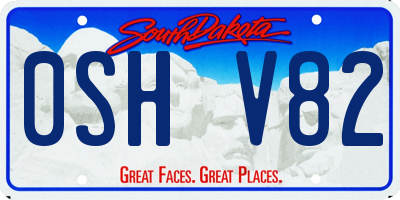 SD license plate 0SHV82