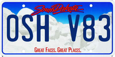 SD license plate 0SHV83