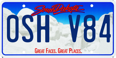 SD license plate 0SHV84