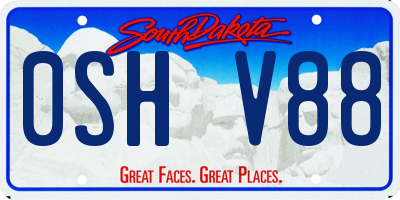 SD license plate 0SHV88