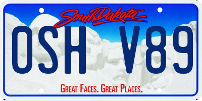 SD license plate 0SHV89